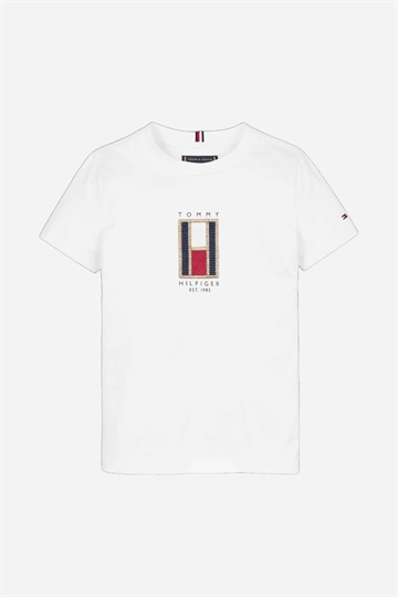 Tommy Hilfiger Flag Embroidered Tee - White
